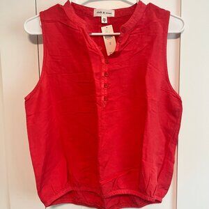 NWT Anthropologie Cloth and Stone Linen Blend Henley Tank Size M